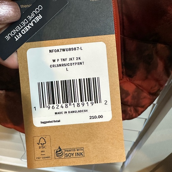 New $210 THE NORTH FACE 2000 Puffer Jacket Parka Coat in coral ice dye print - Picture 10 of 11